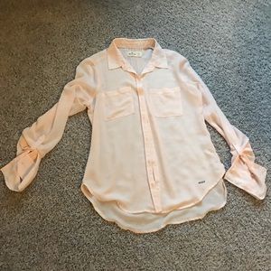 Peach shear button down!